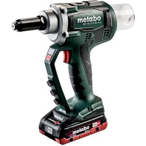Metabo Akku-Blindnietpistole NP 18 LTX BL 5.0-18V bürstenloser Motor, CAS, 10.000 N Setzkraft, Ø 2.4 – 6 mm LED, Einhandbedienung, kraftvoll und kabellos Inkl. 2 Akkus 4.0Ah, Ladegerät & X Metabo Akku-Blindnietpistole NP 18 LTX BL 5.0-18V bürstenloser Motor, CAS, 10.000 N Setzkraft, Ø 2.4 – 6 mm LED, Einhandbedienung, kraftvoll und kabellos Inkl. 2 Akkus 4.0Ah, Ladegerät & X