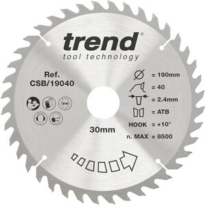 Trend CSB/19040 Craft Pro TCT-Sägeblatt - 40 Zähne Trend CSB/19040 Craft Pro TCT-Sägeblatt - 40 Zähne