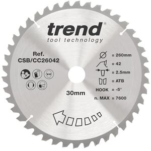 Trend 260mm 42 Zähne Gehrungssägblatt - Querschnitt - Csb/cc26042 Trend 260mm 42 Zähne Gehrungssägblatt - Querschnitt - Csb/cc26042