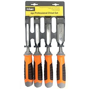 Rolson 56135 4-teiliges CRV-Holzmeißel-Set, Schwarz/Orange Rolson 56135 4-teiliges CRV-Holzmeißel-Set, Schwarz/Orange