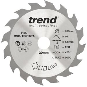 Trend CraftPro TCT Kabellose Dünne Sägeblatt - Holz - 136mm Durchmesser Trend CraftPro TCT Kabellose Dünne Sägeblatt - Holz - 136mm Durchmesser