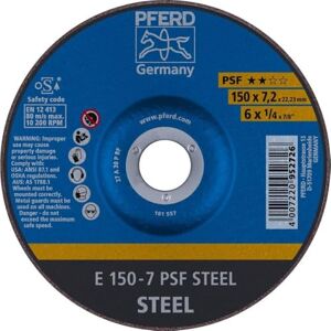 PFERD TOOLS Schruppscheibe PSF STEEL, 10 Stück 150 x 7,2 x 22,23 mm, gekröpft 62015628 – für Stahl PFERD TOOLS Schruppscheibe PSF STEEL, 10 Stück 150 x 7,2 x 22,23 mm, gekröpft 62015628 – für Stahl