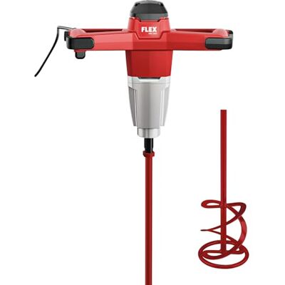 FLEX 1-Gang-Rührer MXE 1000 + Wendelrührer HP2 120 (schwarz, rot, 1010 Watt 1-Gang-Rührer mit Gasgebeschalter, Rührmaschine, Baustellenrührer, Elektromischer, Farb- und Kleberrührer) 535187 FLEX 1-Gang-Rührer MXE 1000 + Wendelrührer HP2 120 (schwarz, rot, 1010 Watt 1-Gang-Rührer mit Gasgebeschalter, Rührmaschine, Baustellenrührer, Elektromischer, Farb- und Kleberrührer) 535187
