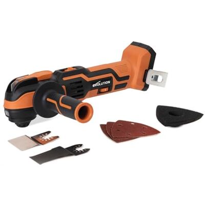 Evolution Power Tools R18MLT-Li Akku-Multifunktionswerkzeug 18 V, ein multifunktionales Werkzeug zum Schneiden, Fräsen, Schaben und Schleifen verschiedener Materialien Batterie Nicht Inbegriffen Evolution Power Tools R18MLT-Li Akku-Multifunktionswerkzeug 18 V, ein multifunktionales Werkzeug zum Schneiden, Fräsen, Schaben und Schleifen verschiedener Materialien Batterie Nicht Inbegriffen