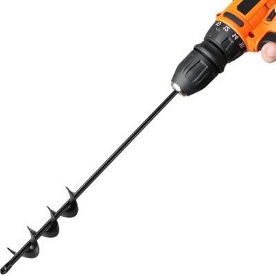 VEVOR Erdbohrer für Bohrmaschine, 40 x 420 mm Gartenbohrer aus Q235-Stahl, für 3/8-Zoll-Sechskant-Bohrer, Pfahlbohrer, Durchlässenbohrer, Grabungswerkzeug zum Pflanzen und Bohren VEVOR Erdbohrer für Bohrmaschine, 40 x 420 mm Gartenbohrer aus Q235-Stahl, für 3/8-Zoll-Sechskant-Bohrer, Pfahlbohrer, Durchlässenbohrer, Grabungswerkzeug zum Pflanzen und Bohren