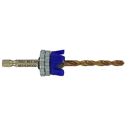 Tivoly 11900720500 Spezial Terrassenbohrer, Ø 5 mm, Walnussfräser HSS 90 °, Tiefenanschlag, Grau/Blau Tivoly 11900720500 Spezial Terrassenbohrer, Ø 5 mm, Walnussfräser HSS 90 °, Tiefenanschlag, Grau/Blau