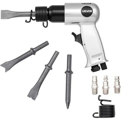 VEVOR Druckluft Meißelhammer, 4500 BPM Pneumatischer Hammer mit 40 mm Hub & 4 Meißeln mit rundem Schaft, leichtes & kompaktes Schaufelwerkzeug mit Luftmeißel zum Schneiden, Stanzen, Schaben VEVOR Druckluft Meißelhammer, 4500 BPM Pneumatischer Hammer mit 40 mm Hub & 4 Meißeln mit rundem Schaft, leichtes & kompaktes Schaufelwerkzeug mit Luftmeißel zum Schneiden, Stanzen, Schaben