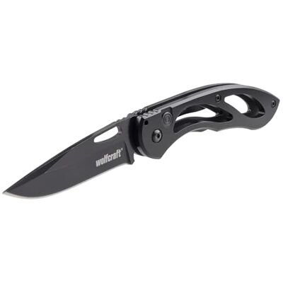 wolfcraft Freizeitmesser mit klappbarer, glatter Klinge I 4288000 I Vielseitiges Freizeitmesser für Hobby und Camping, schwarz Sicherheitsmechanik und Gürtelclip wolfcraft Freizeitmesser mit klappbarer, glatter Klinge I 4288000 I Vielseitiges Freizeitmesser für Hobby und Camping, schwarz Sicherheitsmechanik und Gürtelclip