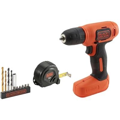 Black & Decker + Decker BDCD8GPA-QW – Bohrschrauber Ultra Kompakt 7.2 V 1.5 Ah Lithium mit 11 Zubehören und Tragetasche Black & Decker + Decker BDCD8GPA-QW – Bohrschrauber Ultra Kompakt 7.2 V 1.5 Ah Lithium mit 11 Zubehören und Tragetasche