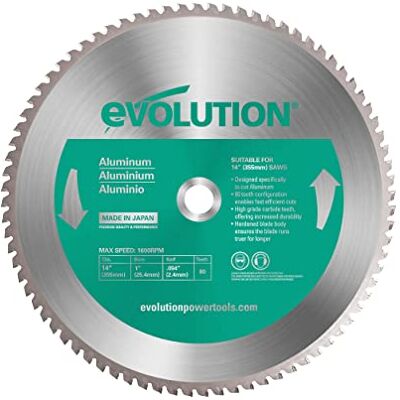 Evolution Power Tools Roestvrij stalen snijvlak, zachtmes 80 tanden 14 Inch groen Evolution Power Tools Roestvrij stalen snijvlak, zachtmes 80 tanden 14 Inch groen