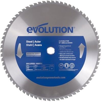Evolution Power Tools 15BLADEST Schneidsägeblatt, Stahl, 38,1 x 70 Zähne, Blau Evolution Power Tools 15BLADEST Schneidsägeblatt, Stahl, 38,1 x 70 Zähne, Blau
