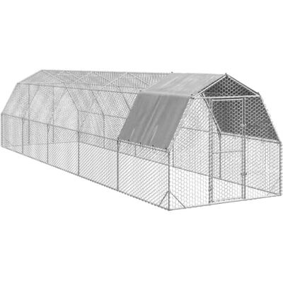 vidaXL Hühnerrennen mit Dach 2,5x10x2,25 m Verzinkter Stahl vidaXL Hühnerrennen mit Dach 2,5x10x2,25 m Verzinkter Stahl