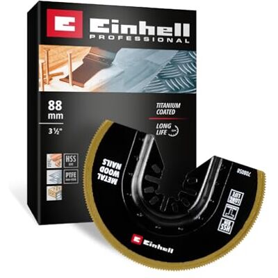 Original Einhell Bi-Metall Tauchsägeblatt Titanbeschichtet (Ø 88 mm Breite, PTFE-Finishing, Metallverzahnung, Schnellwechselfunktion, geeignet für Multitools) Original Einhell Bi-Metall Tauchsägeblatt Titanbeschichtet (Ø 88 mm Breite, PTFE-Finishing, Metallverzahnung, Schnellwechselfunktion, geeignet für Multitools)