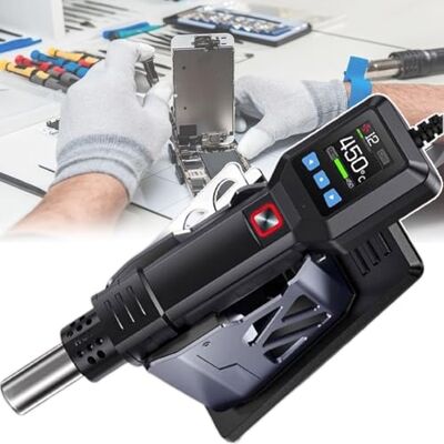 QINPI LCD Digital Löten Heißluftpistole, 550W Heißluft-Nacharbeitsstation, Luftvolumen 20 Geschwindigkeitseinstellung, 100-450 °C einstellbar, mit Ständer, Schweißreparaturwerkzeuge, zum Basteln von QINPI LCD Digital Löten Heißluftpistole, 550W Heißluft-Nacharbeitsstation, Luftvolumen 20 Geschwindigkeitseinstellung, 100-450 °C einstellbar, mit Ständer, Schweißreparaturwerkzeuge, zum Basteln von