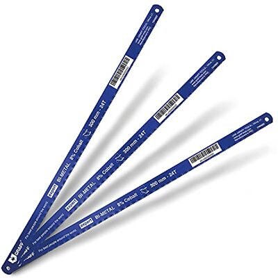GRAFF 8% Cobalt Sägeblatt für Bügelsäge Metallsägeblatt 300mm 24 tpi Zähne pro Zoll Bi-Metall Sägeblatt Eisensäge, Handsägeblatt 3 Stück GRAFF 8% Cobalt Sägeblatt für Bügelsäge Metallsägeblatt 300mm 24 tpi Zähne pro Zoll Bi-Metall Sägeblatt Eisensäge, Handsägeblatt 3 Stück