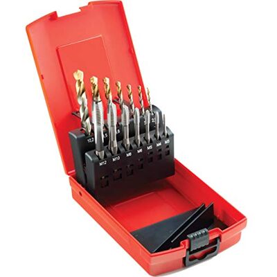 Dormer L114303 Serie L114 HSS DIN Gewindebohrer-Set, hell, E297+A002, 14-teilig Dormer L114303 Serie L114 HSS DIN Gewindebohrer-Set, hell, E297+A002, 14-teilig