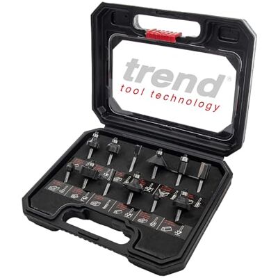 TREND 12-teiliges Fräser-Starter-Set, 1/4 Zoll Schaft, Hartmetallbestückt, Mit Aufbewahrungskoffer, SET/SS8X1/4TC TREND 12-teiliges Fräser-Starter-Set, 1/4 Zoll Schaft, Hartmetallbestückt, Mit Aufbewahrungskoffer, SET/SS8X1/4TC