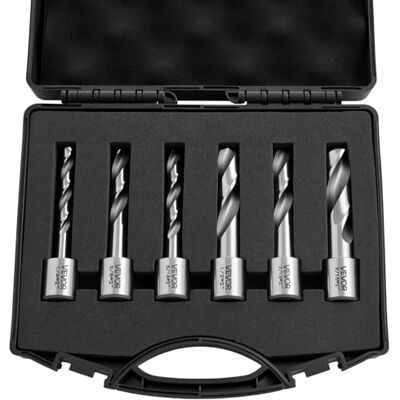 VEVOR HSS-Kernbohrer Weldon-Schaft 6-tlg. Magnetbohrer 6,35–14,28 mm Schnittdurchmesser, 6 Bohrer im Kunststoffkoffer, 50,8 mm Schnitttiefe, Ideal für Magnetbohrmaschinen, Stahl, Aluminium, Kupfer VEVOR HSS-Kernbohrer Weldon-Schaft 6-tlg. Magnetbohrer 6,35–14,28 mm Schnittdurchmesser, 6 Bohrer im Kunststoffkoffer, 50,8 mm Schnitttiefe, Ideal für Magnetbohrmaschinen, Stahl, Aluminium, Kupfer