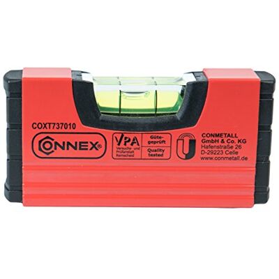Connex Mini-Wasserwaage 10 cm, magnetisch, COXT737010, Rot Connex Mini-Wasserwaage 10 cm, magnetisch, COXT737010, Rot