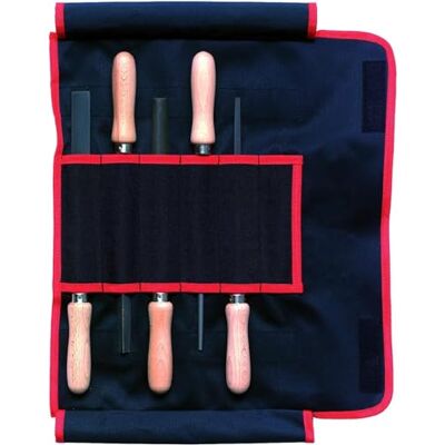 F. DICK Werkstattfeilensatz 5-teilig (inkl. Rolltasche, Feilen mit Buchenholz Griff, Hieb 2, geeignet für Holz, Stahl, Eisen, NE-Metall, für mittleren Materialabtrag, Feilensatz 200 mm) 1308202H F. DICK Werkstattfeilensatz 5-teilig (inkl. Rolltasche, Feilen mit Buchenholz Griff, Hieb 2, geeignet für Holz, Stahl, Eisen, NE-Metall, für mittleren Materialabtrag, Feilensatz 200 mm) 1308202H