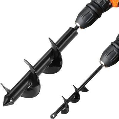 VEVOR Erdbohrer für Bohrmaschine, 2er-Set, Ø 8x30 cm & Ø 4x22 cm, Gartenbohrer für 3/8-Zoll-Sechskant-Bohrer, Pfahlbohrer, Durchlässenbohrer für Blumenzwiebeln, Lochbohraufsätze für Bagger VEVOR Erdbohrer für Bohrmaschine, 2er-Set, Ø 8x30 cm & Ø 4x22 cm, Gartenbohrer für 3/8-Zoll-Sechskant-Bohrer, Pfahlbohrer, Durchlässenbohrer für Blumenzwiebeln, Lochbohraufsätze für Bagger