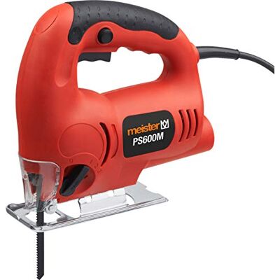 Meister Pendelhub Stichsäge 600 W, PS600M 3 Pendelstufen 45° Gehrungsschnitte Staubsaugeradapter / Handsäge mit Soft-Grip Einlagen / 5403120, Rot Meister Pendelhub Stichsäge 600 W, PS600M 3 Pendelstufen 45° Gehrungsschnitte Staubsaugeradapter / Handsäge mit Soft-Grip Einlagen / 5403120, Rot