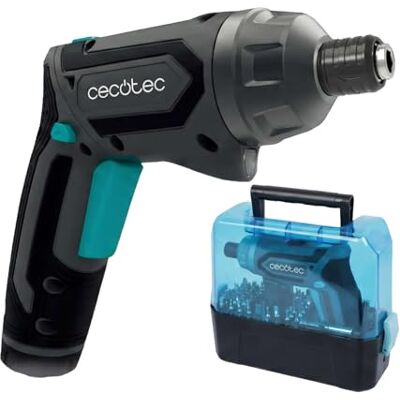 Cecotec Akkuschrauber PowerGyro 4000 Clear, 4 V 1500 mAh, bis 60 min, 6 Nm mit 6+1 Stufen, 200 rpm, 2in1 klappbar, USB-Ladung, LED + Taschenlampe, 49x CRV Bits 25 mm, Magnetadapter Cecotec Akkuschrauber PowerGyro 4000 Clear, 4 V 1500 mAh, bis 60 min, 6 Nm mit 6+1 Stufen, 200 rpm, 2in1 klappbar, USB-Ladung, LED + Taschenlampe, 49x CRV Bits 25 mm, Magnetadapter