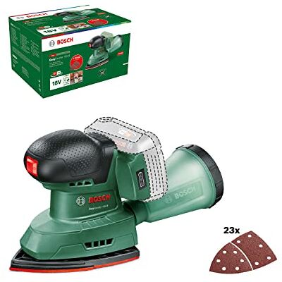 Bosch Akku-Multischleifer EasySander 18V-8 (Ohne Akku; 18 Volt System; für die DIY-Holzbearbeitung; 3x Schleifblätter; 20x Schleifpapier; im Karton) – Amazon Edition Bosch Akku-Multischleifer EasySander 18V-8 (Ohne Akku; 18 Volt System; für die DIY-Holzbearbeitung; 3x Schleifblätter; 20x Schleifpapier; im Karton) – Amazon Edition