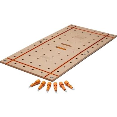BORA Tausendfüßler Werkbank 2 x 1,2 m T-Schienen-Tischplatte, 20 mm große Hundelöcher BORA Tausendfüßler Werkbank 2 x 1,2 m T-Schienen-Tischplatte, 20 mm große Hundelöcher