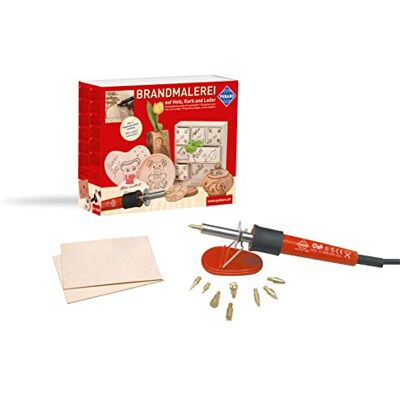 Pebaro 0269 Bastelset Brandmalerei: Brandmalkolben, 6 Brennspitzen, 3 Brennstempel, 2 Holzplatten, Pyrographie, Holzbrennen, Schreiben, Zeichnen auf Holz, Kork etc., Basteln, Mittel Pebaro 0269 Bastelset Brandmalerei: Brandmalkolben, 6 Brennspitzen, 3 Brennstempel, 2 Holzplatten, Pyrographie, Holzbrennen, Schreiben, Zeichnen auf Holz, Kork etc., Basteln, Mittel