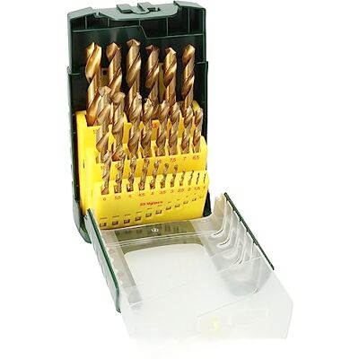 Bosch Accessories 25 tlg. Metallbohrer Set HSS-TiN Titanium (für Eisen, Stahl, Nichteisenmetalle, Grauguss, Ø 1-13 mm, Zubehör Bohrmaschine) Bosch Accessories 25 tlg. Metallbohrer Set HSS-TiN Titanium (für Eisen, Stahl, Nichteisenmetalle, Grauguss, Ø 1-13 mm, Zubehör Bohrmaschine)