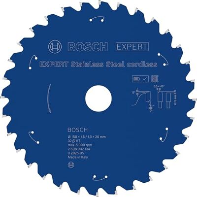 Bosch 1x EXPERT Stainless Steel cordless Kreissägeblatt für Metallsägen (für Edelstahl, Ø mm, Professional Zubehör Akku-Metallkreissäge) Bosch 1x EXPERT Stainless Steel cordless Kreissägeblatt für Metallsägen (für Edelstahl, Ø mm, Professional Zubehör Akku-Metallkreissäge)