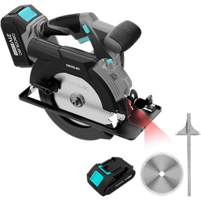 Cecotec Akku-Handkreissäge DirectPrecission 8000 Vision. Brushless Motor, 165 mm Sägeblatt, 21 V 4 Ah Akku, Laser-Führung, bis 57 mm Schnitttiefe, Parallelanschlag, Staubabsauganschluss Cecotec Akku-Handkreissäge DirectPrecission 8000 Vision. Brushless Motor, 165 mm Sägeblatt, 21 V 4 Ah Akku, Laser-Führung, bis 57 mm Schnitttiefe, Parallelanschlag, Staubabsauganschluss