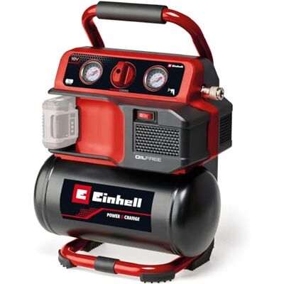 Einhell Akku-Kompressor TE-AC 18/75 Li OF-Solo Power X-Change (18 V, max. 8 bar, 5 l Tank, 75 l/min Ansaugleistung, 2 Manometer, ölfrei, ohne Akku) Einhell Akku-Kompressor TE-AC 18/75 Li OF-Solo Power X-Change (18 V, max. 8 bar, 5 l Tank, 75 l/min Ansaugleistung, 2 Manometer, ölfrei, ohne Akku)