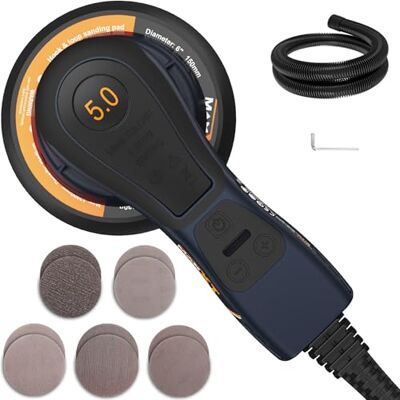 MAXXT 5,0 mm Brushless Exzenterschleifer 230V mit Dreikernverkabelung Vielseitiger Elektrischer Schleifer mit Variablem Tempo und 10 Schleifscheiben Kabelgebunden MAXXT 5,0 mm Brushless Exzenterschleifer 230V mit Dreikernverkabelung Vielseitiger Elektrischer Schleifer mit Variablem Tempo und 10 Schleifscheiben Kabelgebunden