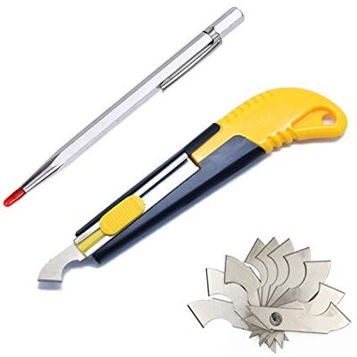 YouU 1 Stück Acryl Cutter und 10 Stück Blade Set Mehrzweckschneider mit Schneidklinge Glas Anreißnadel Hartmetall-Anreißspitze Silver YouU 1 Stück Acryl Cutter und 10 Stück Blade Set Mehrzweckschneider mit Schneidklinge Glas Anreißnadel Hartmetall-Anreißspitze Silver