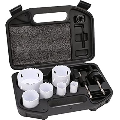 Amazon 9-teiliges Bimetall-Hochgeschwindigkeitsstahl-Lochsägen-Kit mit Tragekoffer, 25/32" to 2-11/16”, Schwarz Amazon 9-teiliges Bimetall-Hochgeschwindigkeitsstahl-Lochsägen-Kit mit Tragekoffer, 25/32" to 2-11/16”, Schwarz