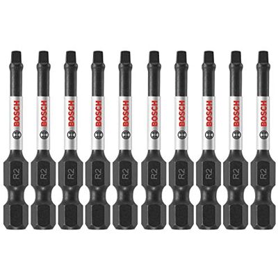 Bosch ITSQ22B 10 Stück 5,1 cm Vierkant #2 Schlagfeste Schraubendreher-Bits Bosch ITSQ22B 10 Stück 5,1 cm Vierkant #2 Schlagfeste Schraubendreher-Bits