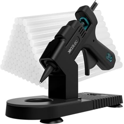Cecotec Heißklebepistole mit Schutzbasis Perfect Fix 20. 20W, kompaktes Format, ultraschnelles Aufheizen, inklusive 80 Klebesticks mit 7 mm Durchmesser aus transparentem Kleber, bis zu 180ºC Cecotec Heißklebepistole mit Schutzbasis Perfect Fix 20. 20W, kompaktes Format, ultraschnelles Aufheizen, inklusive 80 Klebesticks mit 7 mm Durchmesser aus transparentem Kleber, bis zu 180ºC