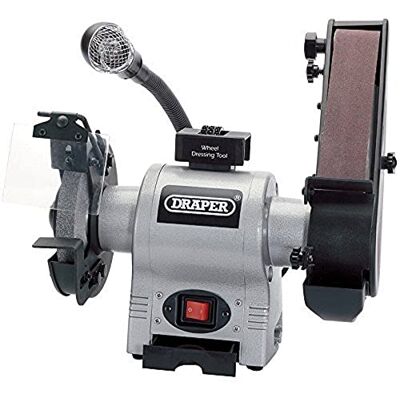 Draper 05096 150 mm 370 W 230 V Tischschleifmaschine mit Schleifband und Arbeitsleuchte Draper 05096 150 mm 370 W 230 V Tischschleifmaschine mit Schleifband und Arbeitsleuchte
