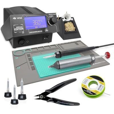 ersa i-CON1 MK2 digitale 1-Kanal Industrie-Lötstation 50–450 °C mit 150 W i-TOOL MK2 Tip’n’Turn – antistatischer Spitzenwechsel – Profi-Set mit 6-teiligem Zubehör ersa i-CON1 MK2 digitale 1-Kanal Industrie-Lötstation 50–450 °C mit 150 W i-TOOL MK2 Tip’n’Turn – antistatischer Spitzenwechsel – Profi-Set mit 6-teiligem Zubehör
