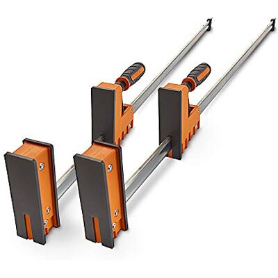 BORA 571150T Parallelklemmen-Set, 2 Stück Holzbearbeitungsschellen mit steinfestem, gleichmäßigem Druck, 50 Zoll BORA 571150T Parallelklemmen-Set, 2 Stück Holzbearbeitungsschellen mit steinfestem, gleichmäßigem Druck, 50 Zoll
