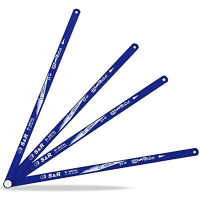 S&R HSS Bi-Metall Sägeblätter Set/MADE IN GERMANY/für Bügelsäge 4-tlg.: 4x HSS Bi-Metall-Sägeblatt 12'/ 300 mm x 24 tpi S&R HSS Bi-Metall Sägeblätter Set/MADE IN GERMANY/für Bügelsäge 4-tlg.: 4x HSS Bi-Metall-Sägeblatt 12'/ 300 mm x 24 tpi