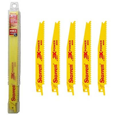Starrett Holzschneiden Säbelsägeblatt 5 Stück BT66-5 Bi-Metall 150 mm/6" Zoll 6 TPI Einheitlicher Schaft Kompatibel mit Bosch, Dewalt, Makita und vielen anderen Starrett Holzschneiden Säbelsägeblatt 5 Stück BT66-5 Bi-Metall 150 mm/6" Zoll 6 TPI Einheitlicher Schaft Kompatibel mit Bosch, Dewalt, Makita und vielen anderen