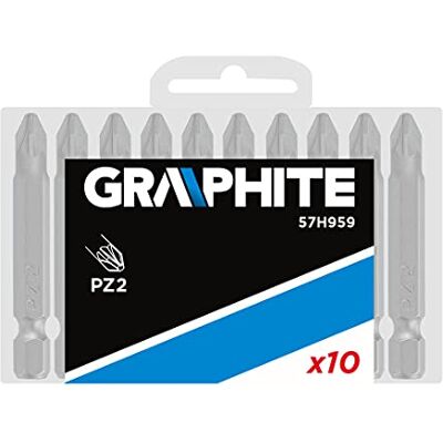 GRAPHITE Screwdriver Bit PZ2, 25 mm, 1/4 Zoll, 10 Stück. GRAPHITE Screwdriver Bit PZ2, 25 mm, 1/4 Zoll, 10 Stück.