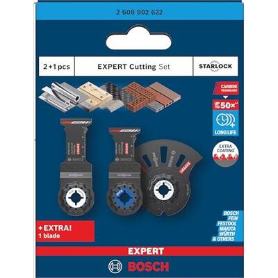 Bosch Expert 3x Sägeblatt-Set (für Edelstahlrohre, Holz mit Metall, Professional Zubehör Multifunktionswerkzeug) Bosch Expert 3x Sägeblatt-Set (für Edelstahlrohre, Holz mit Metall, Professional Zubehör Multifunktionswerkzeug)