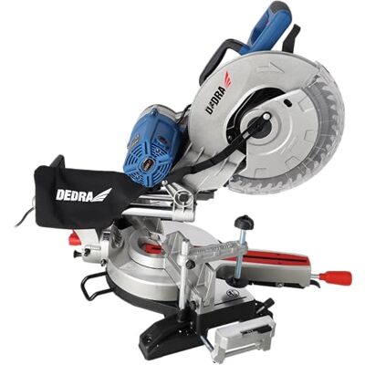 Dedra Gehrungssäge mit Vorschub, Leistung 2000 W, 305 mm Sägeblatt, bis zu 4500 U/Min, kappsäge, 2-seitige Neigung, Sanftanlauf, Vorschubfunktion, Laser, Trennscheibenschutz, Metallführungen und mehr Dedra Gehrungssäge mit Vorschub, Leistung 2000 W, 305 mm Sägeblatt, bis zu 4500 U/Min, kappsäge, 2-seitige Neigung, Sanftanlauf, Vorschubfunktion, Laser, Trennscheibenschutz, Metallführungen und mehr