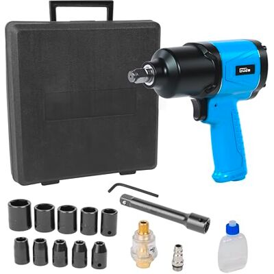 Güde Druckluft-Schlagschrauber-Set (Anschlussgewinde IG 1/4", 6 bar Pressdruck, 204 l/min Luftbed., 150/300/569 Nm max. Drehmoment, 580 Nm max. Lösedrehmoment, inkl. 10 Stecknüsse, Verlängerung etc.) Güde Druckluft-Schlagschrauber-Set (Anschlussgewinde IG 1/4", 6 bar Pressdruck, 204 l/min Luftbed., 150/300/569 Nm max. Drehmoment, 580 Nm max. Lösedrehmoment, inkl. 10 Stecknüsse, Verlängerung etc.)