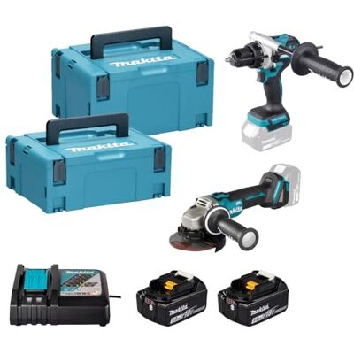 Makita DLX2552TJ, Kombi-Set, 18 V, mit Bohrmaschine DHP492 und Schleifmaschine DGA504, 2 Akkus 5,0 Ah, Makpac-Koffer Makita DLX2552TJ, Kombi-Set, 18 V, mit Bohrmaschine DHP492 und Schleifmaschine DGA504, 2 Akkus 5,0 Ah, Makpac-Koffer