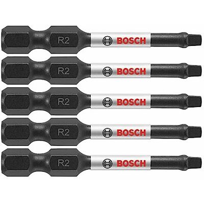 Bosch ITSQ2205 Schraubendreher-Bits, 5 Stück, 5,1 cm, quadratisch, #2, schlagfest, 5 Stück Bosch ITSQ2205 Schraubendreher-Bits, 5 Stück, 5,1 cm, quadratisch, #2, schlagfest, 5 Stück